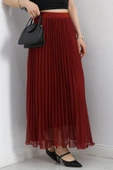 Etek Ucu Misinalı Şifon Etek Bordo thumbnail 2