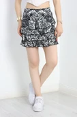 Desenli Kat Kat Mini Etek Siyahindigo thumbnail 1