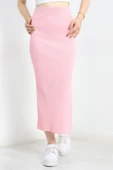 Kaşkorse Yırtmaçlı Etek Pembe thumbnail 1