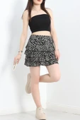 Desenli Kat Kat Mini Etek Siyahtaş thumbnail 5