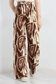 Desenli Dokuma Pantolon Kahvebej thumbnail 1