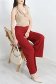 Krep Palazzo Pantolon Bordo thumbnail 4