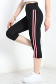 Şerit Detaylı Kapri Dalgıç Tayt Neonpembe thumbnail 5