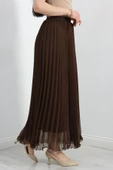 Etek Ucu Misinalı Şifon Etek Kahve thumbnail 3