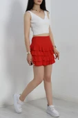 Kat Kat Bürümcük Mini Etek Kırmızı thumbnail 4