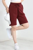 Kompakt 2 İplik Uzun Şort Bordo thumbnail 4
