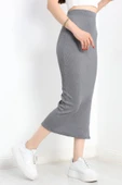 Kaşkorse Yırtmaçlı Etek Gri thumbnail 5