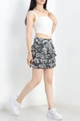 Desenli Kat Kat Mini Etek Siyahindigo thumbnail 4