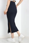 Kaşkorse Yırtmaçlı Etek Lacivert thumbnail 6