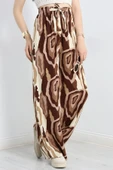 Desenli Dokuma Pantolon Kahvebej thumbnail 3