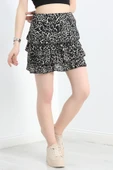 Desenli Kat Kat Mini Etek Siyahtaş thumbnail 2