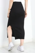 Kaşkorse Yırtmaçlı Etek Siyah thumbnail 6