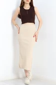 Kaşkorse Yırtmaçlı Etek Bej thumbnail 2