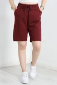 Kompakt 2 İplik Uzun Şort Bordo thumbnail 2