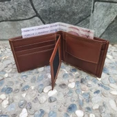 Hakiki Deri Erkek Bozuk Para Gözlü Taba Cüzdan gvn-0130 - 1