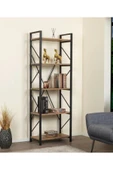 5 RAFLI YANLARI ÇAPRAZ 180X60 KİTAPLIK - 1