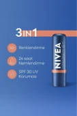 NIVEA Renkli Dudak Bakım Kremi,nude,4,8gr,nemlendirme,spf30,doğal Yağlar,e Vitamini,dudak Ve Yanaklar Için - 2