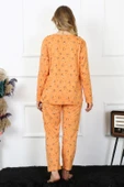 Moda Çizgi Kadın 4XL-5XL-6XL-7XL-8XL Büyük Beden Uzun Kol Pijama Takım 75014 - 4