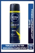 NIVEA Men Erkek Sprey Deodorant Deep Extreme 150ml, 72 Saat Anti-perspirant Ter Koruma, Yeni Enerjik - 1
