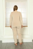Moda Çizgi Büyük Beden Kadın Kadife Pijama Takım 9073 - 3