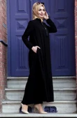 Medine İpeği Tesettür Pile Detaylı Ferace MDC-0165 Siyah thumbnail 4