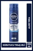 NIVEA MEN Erkek Koruyucu Tıraş Jeli Protect & Care 200ml, Aloe Vera, Sakal Yumuşatıcı, Ferahlatıcı - 1