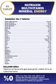 Nutraxin Multivitamin Mineral Energy Complex 60 Tbl - Magnezyum, Taurin, Kolin, Panax Ginseng, Q10 - 5