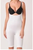 Beyaz Kadın Paçalı Boy Dikişsiz Korse - 751 - 1