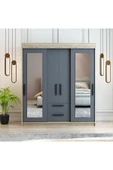 Afilli Izmir Çocuk Odası Takımı Tamamı Mdf Antrasit Ve Flora Aynalı - 6