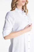 Kadın Şile Bezi Hakim Yaka Yazlık Tunik Beyaz Byz 2XL Beyaz thumbnail 4