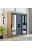 Afilli Izmir Çocuk Odası Takımı Tamamı Mdf Antrasit Ve Flora Aynalı - 5