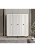 Afilli Arya 4 Kapaklı  Gardrop Tamamı Mdf( Atlas Çam Beyaz ) - 1