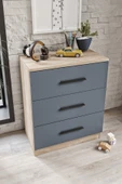 Afilli Izmir Çocuk Odası Takımı Tamamı Mdf Antrasit Ve Flora Aynalı - 3