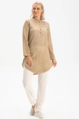 Akasya Şile Bezi Yazlık Tunik Toprak Tprk XL Kahve thumbnail 1