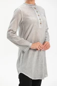 Akasya Şile Bezi Yazlık Tunik Gri Gri XL Gri thumbnail 3