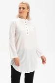 Akasya Şile Bezi Yazlık Tunik Beyaz Byz 3XL Beyaz thumbnail 4