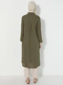 Uzun Kol Yakalı Gofre Mevsimlik ve Yazlık Tunik Haki Hk S Haki thumbnail 8