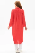 Uzun Kol Yakalı Gofre Mevsimlik ve Yazlık Tunik Mercan Mrcn L Mercan thumbnail 2
