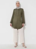 Akasya Şile Bezi Yazlık Tunik Haki Hk L Haki thumbnail 9