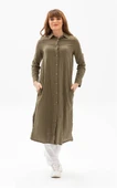 Uzun Kol Yakalı Gofre Mevsimlik ve Yazlık Tunik Haki Hk S Haki thumbnail 1