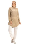 Akasya Şile Bezi Yazlık Tunik Toprak Tprk M Kahve thumbnail 6