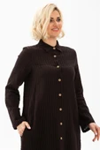 Uzun Kol Yakalı Gofre Mevsimlik ve Yazlık Tunik Siyah Syh S Siyah thumbnail 3