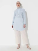 Akasya Şile Bezi Yazlık Tunik Buz Mavi Bmv L Buz Mavi thumbnail 9