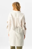 Uzun Kol Deste Gömlek Yaka Yazlık Müslin Tunik Beyaz Byz L Beyaz - 2