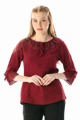 Zehra Şile Bezi Yazlık Bluz Bordo Brd L Bordo - 1
