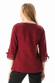 Zehra Şile Bezi Yazlık Bluz Bordo Brd XL Bordo thumbnail 2