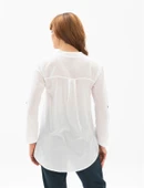 Uzun Kol Şile Bezi Akasya Yazlık Bluz Beyaz Byz M Beyaz thumbnail 2