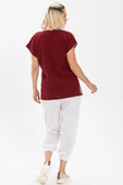 Kısa Kol Şile Bezi Naz Yazlık Bluz Bordo Brd XL Bordo thumbnail 2