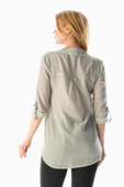 Uzun Kol Şile Bezi Akasya Yazlık Bluz Gri Gri 2XL Taş thumbnail 2