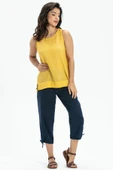 Kolsuz Poplin Zeyno Yazlık Bluz Sarı Sarı 3XL Sarı thumbnail 1